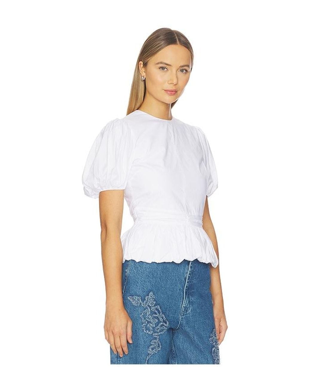 ROTATE BIRGER CHRISTENSEN White Top With Puffsleeves