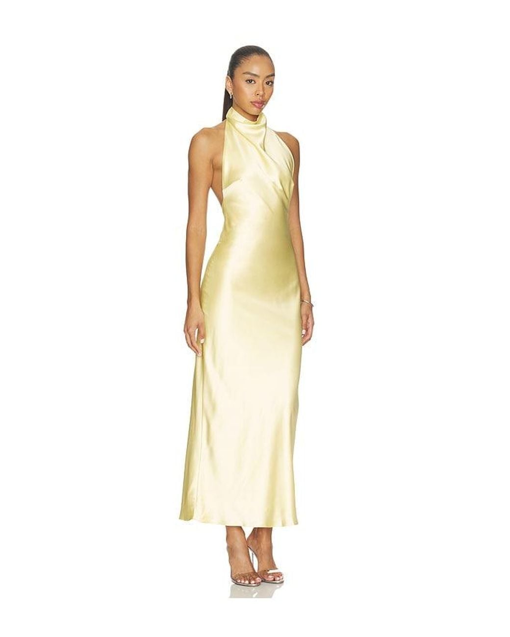 MORE TO COME Metallic Apphia Halter Maxi Dress