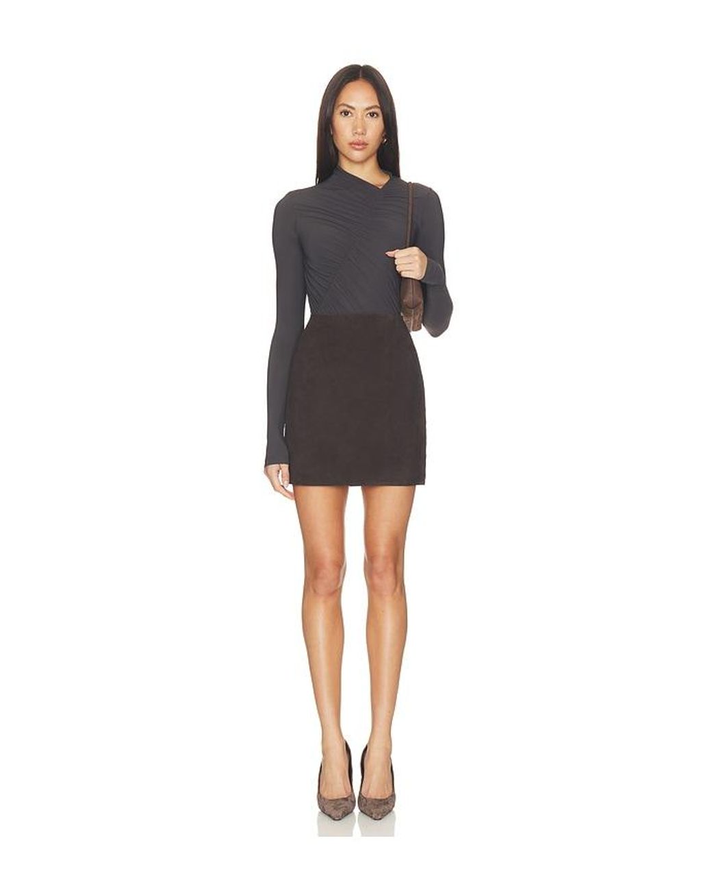 ROTATE BIRGER CHRISTENSEN Black Suede Mini Skirt