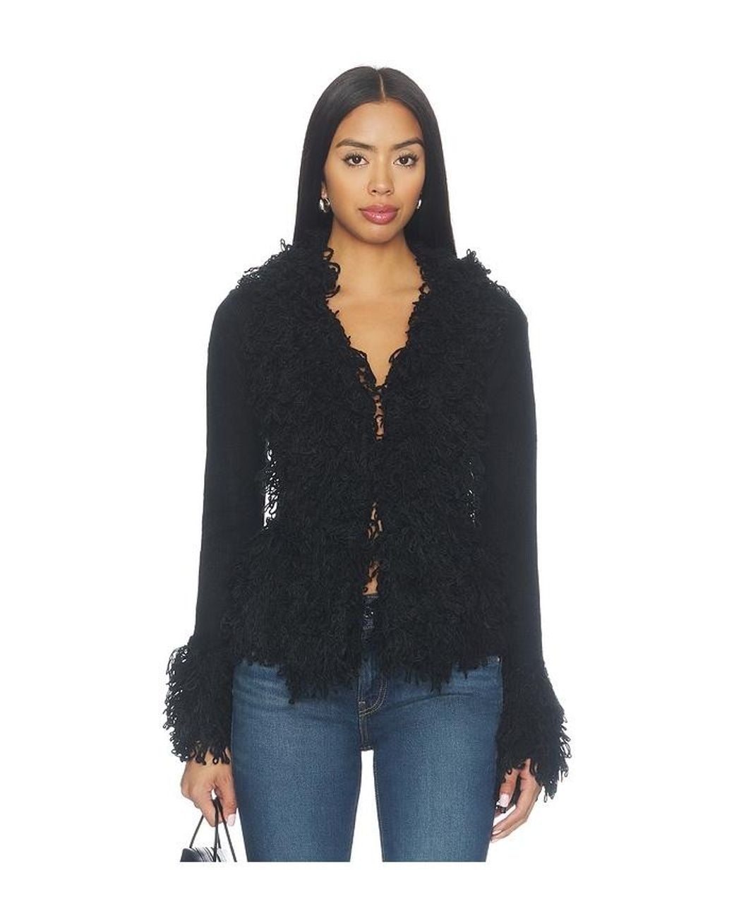 superdown Black Cassindra Shaggy Sweater