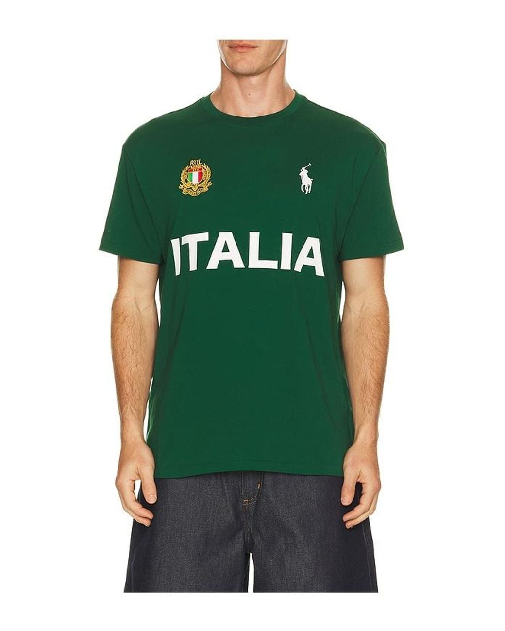 Polo Ralph Lauren Green Italy Short Sleeve T-Shirt for men