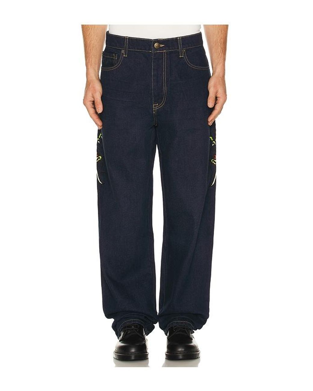 Pantalones Denim Holgados Dragons Selvage En Color Azul Talla (También En 32, 34, 36) Ed Hardy de hombre de color Blue