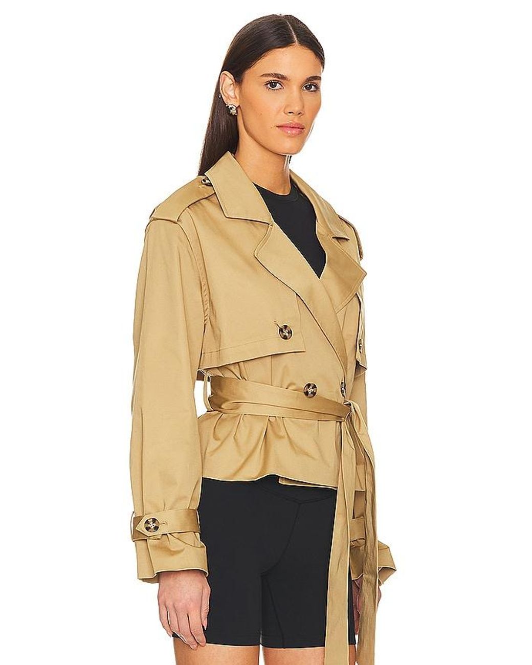 FAVORITE DAUGHTER Natural The Cropped Charles Trench Coat