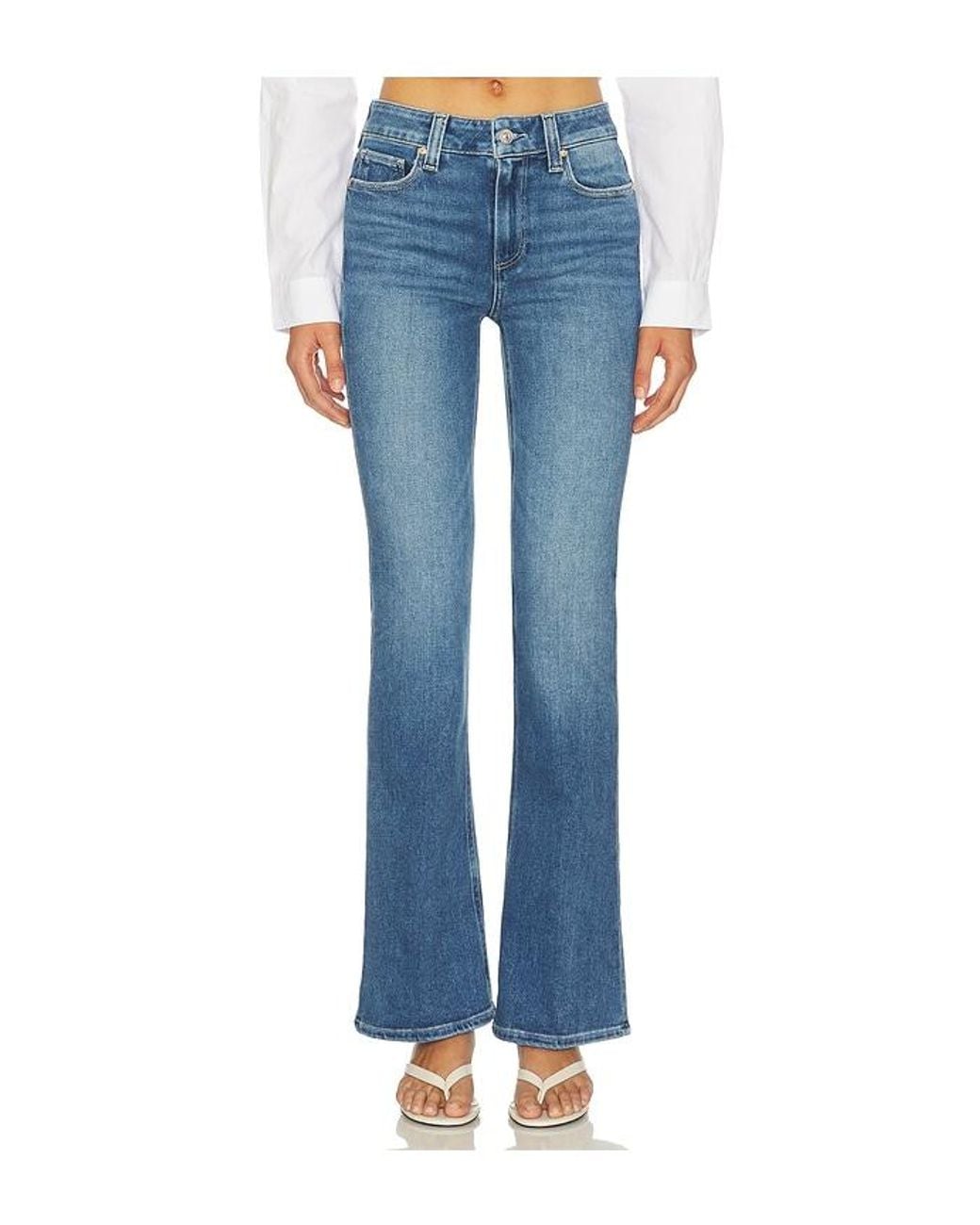 PAIGE Blue High Rise Laurel Canyon Bootcut Jeans