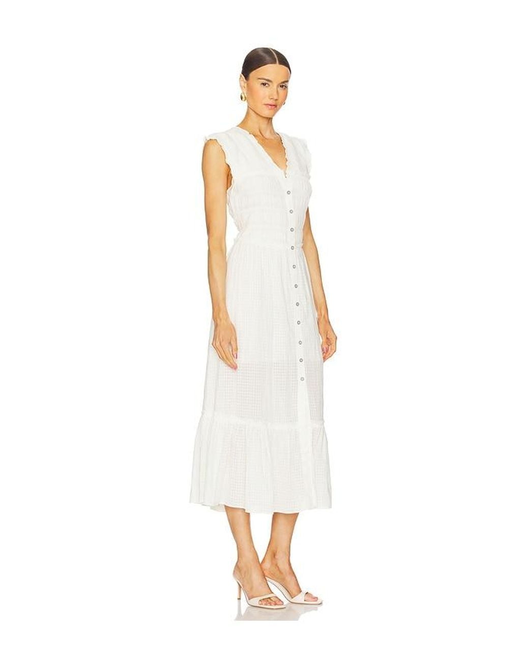Free People White Desert Dazed Midi Dress