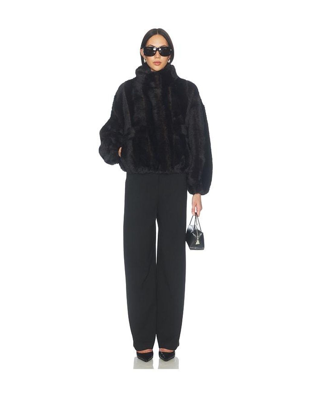 Apparis Blue Iris Shaved Faux Mink Bomber