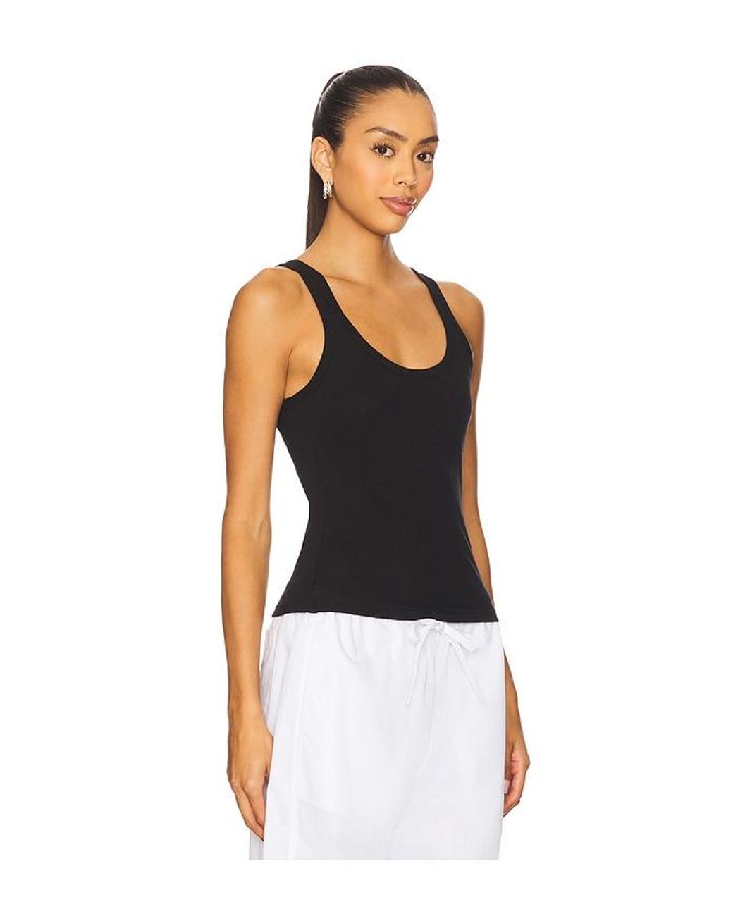 Leset Black Laura Scoop Neck Tank