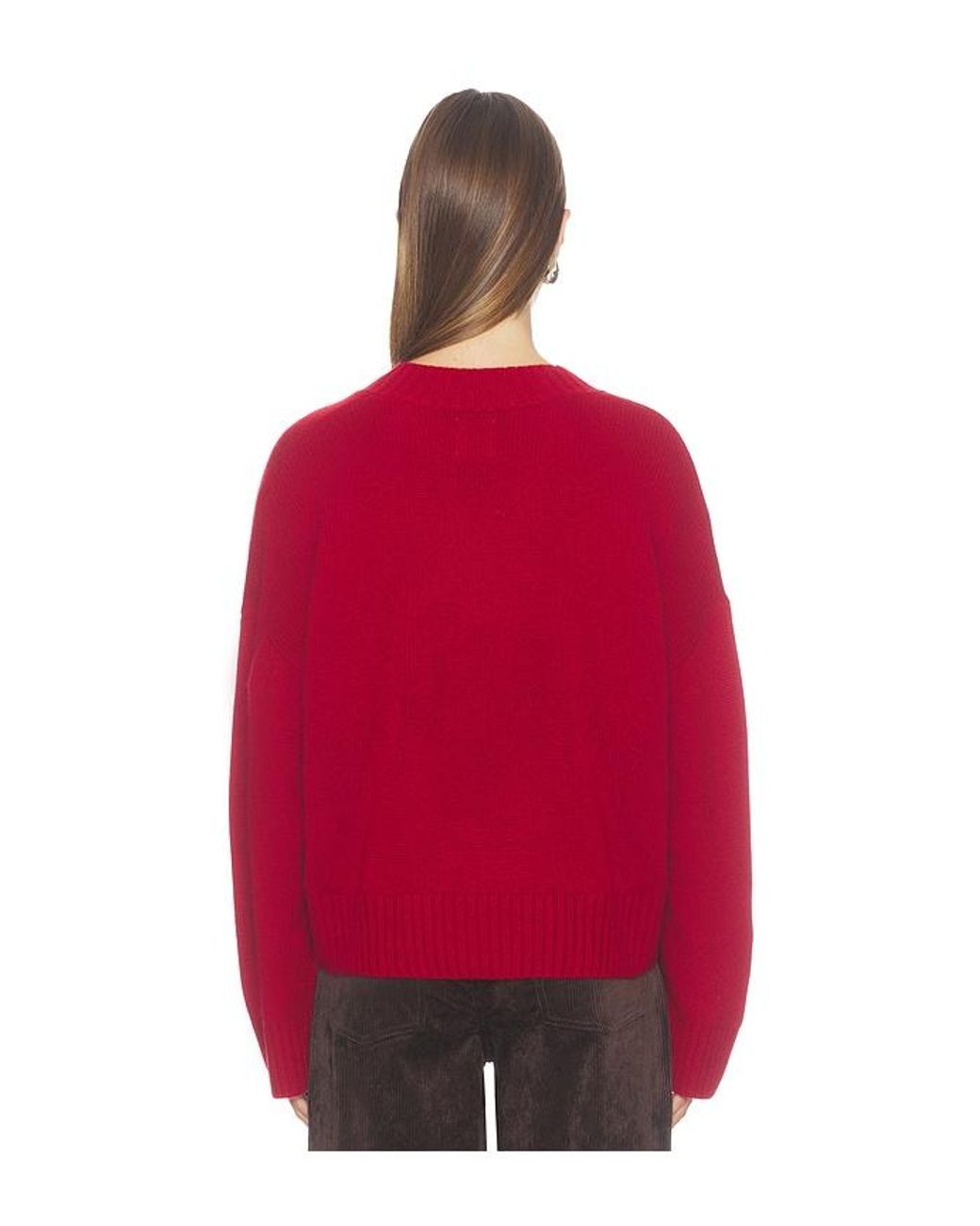 VIR VITA Red Filippa Cashmere V Neck Sweater