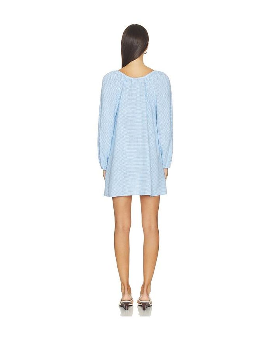Eberjey Blue Linen Blend Short Dress