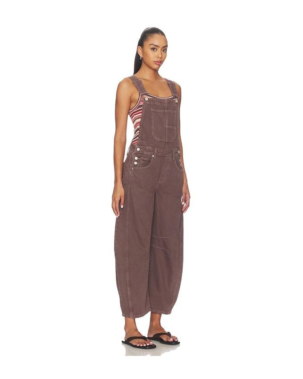 Free People Brown X We The Free Good Luck Overall
