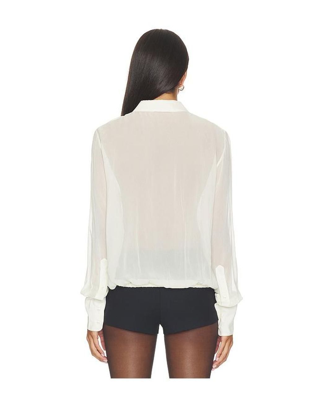 ÉTERNE White Vivi Viscose Georgette Blouse