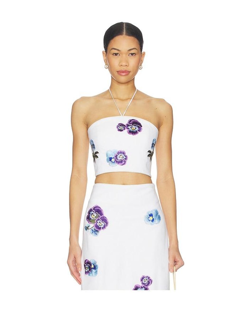 Rosewater House White Pansy Bustier