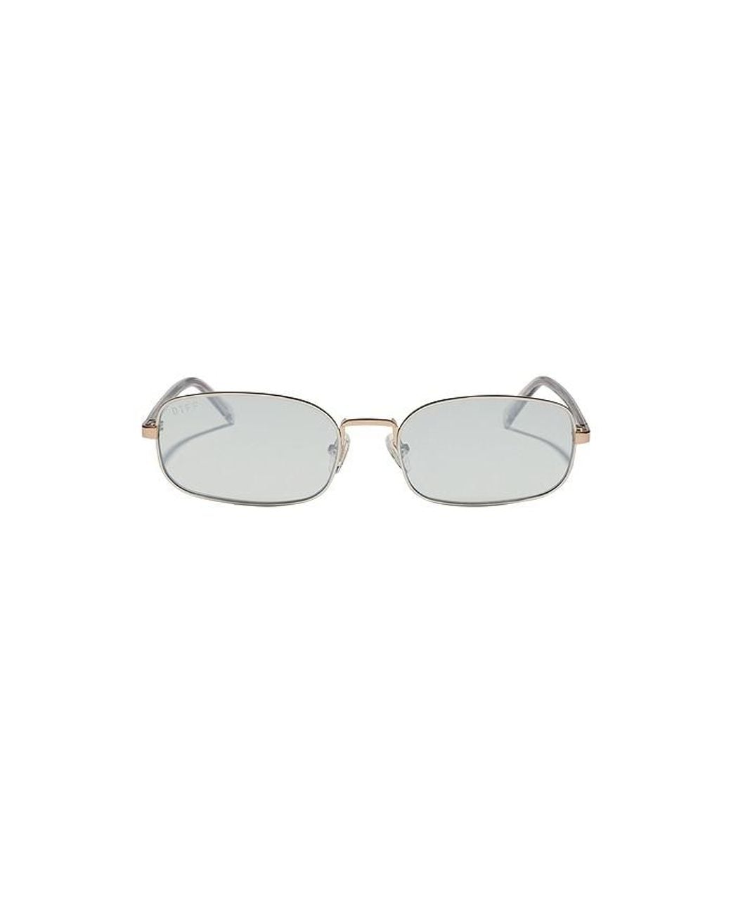 DIFF Metallic X Rachael Kirkconnell Metal Rectangle Sunglasses