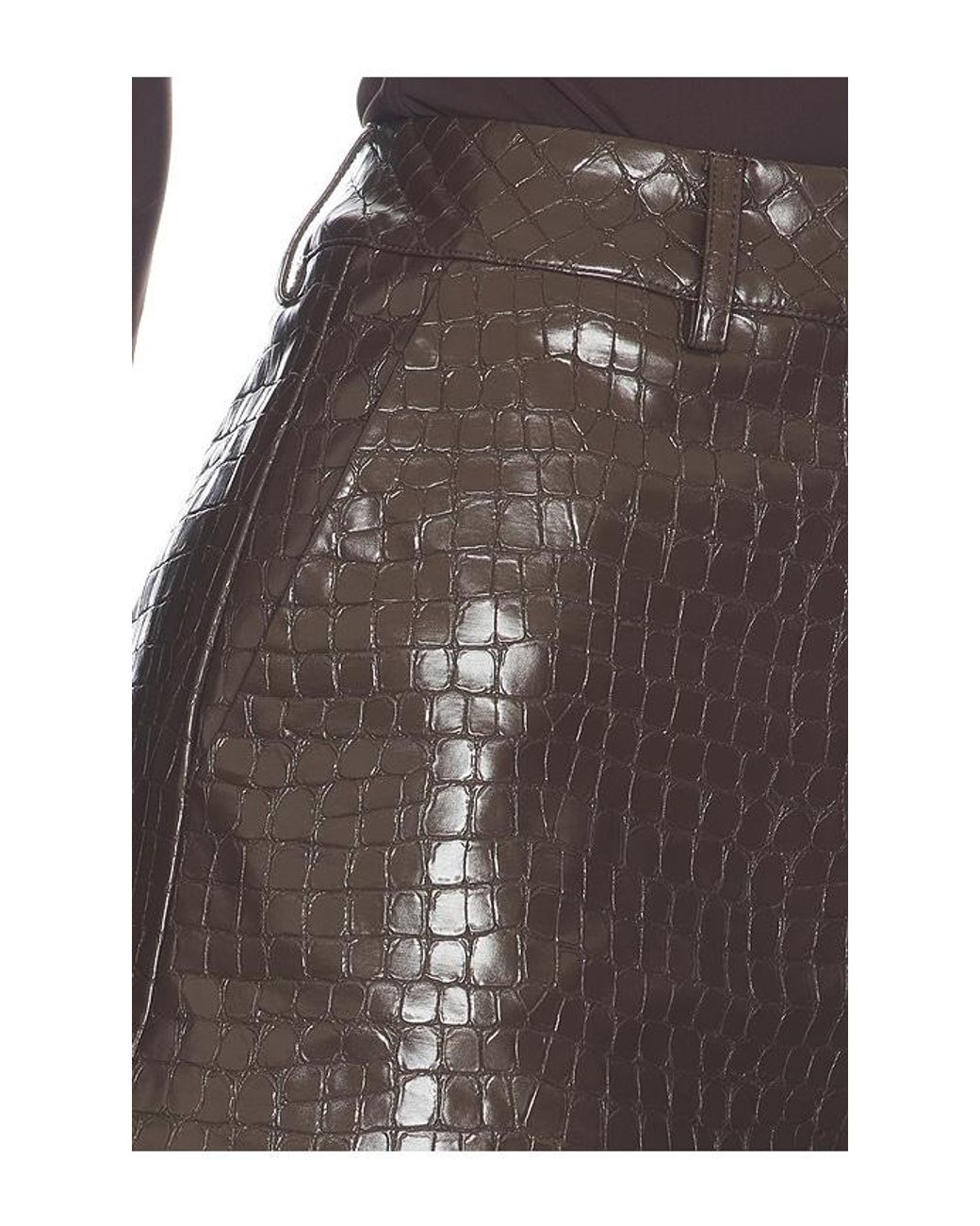 Lovers + Friends Black Arden Faux Croc Short