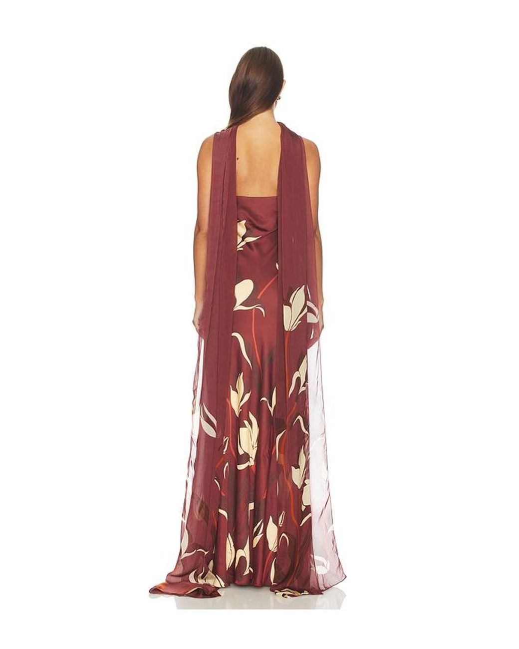 Rococo Sand Red Strapless Maxi Dress With Sash