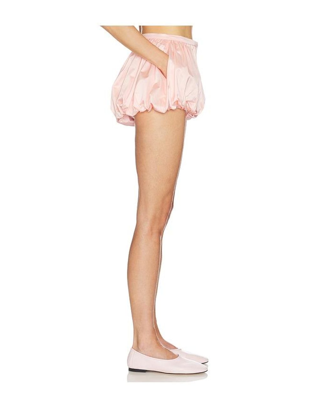 Helsa White Sateen Puff Shorts