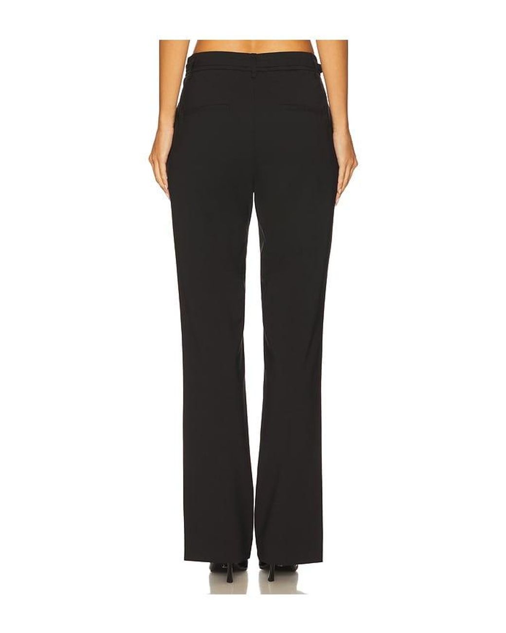 Vince Black High Waist Slim Flare Belted Pant