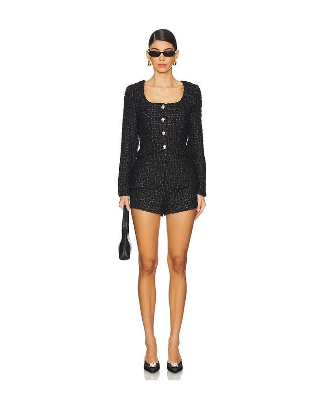 Amanda Uprichard Black Long Sleeve Kya Romper