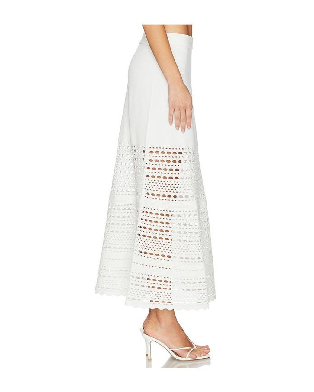 Jonathan Simkhai White Westly Open Stitch Knit Skirt