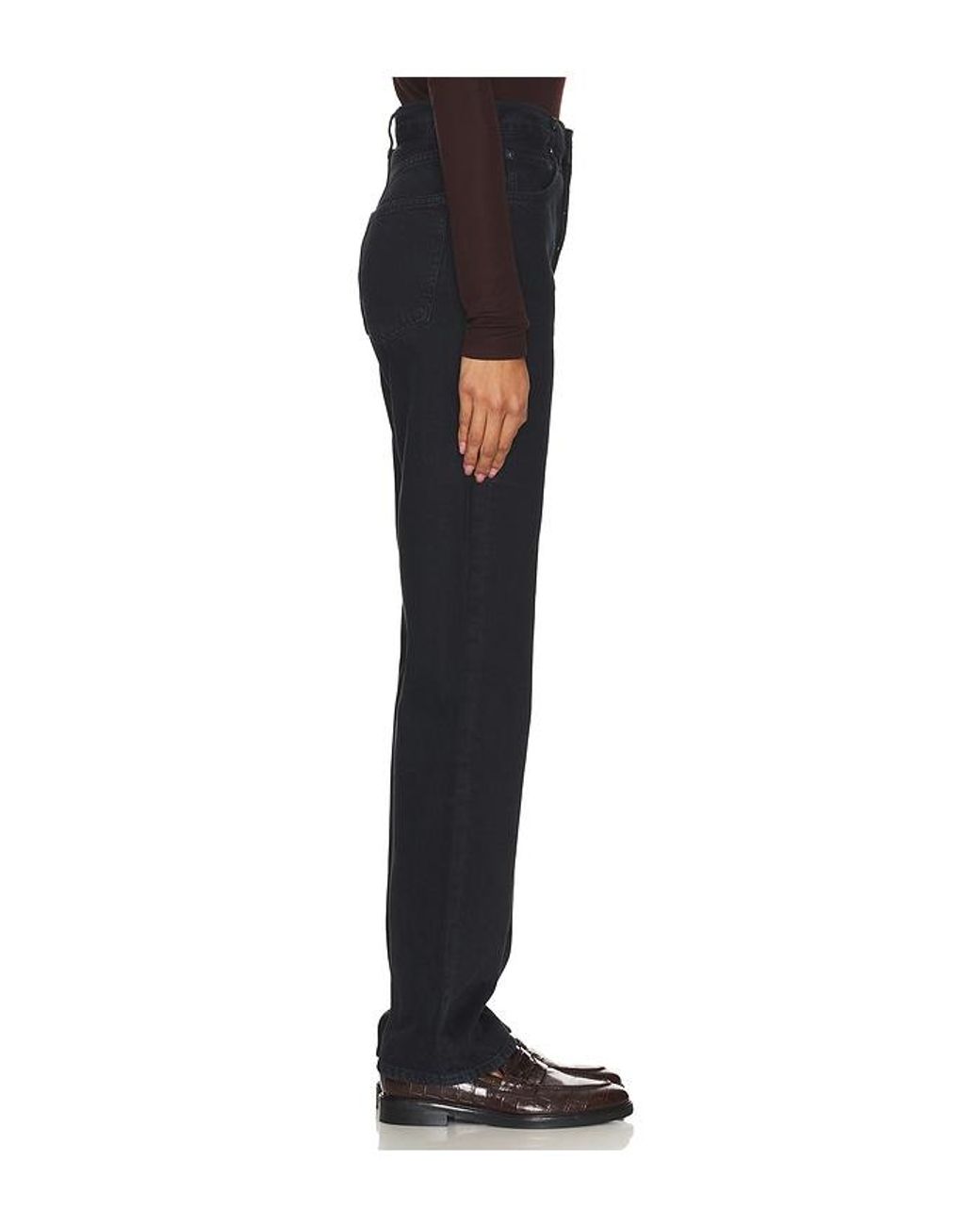 Agolde Black 90's Pinch Waist Long Jeans