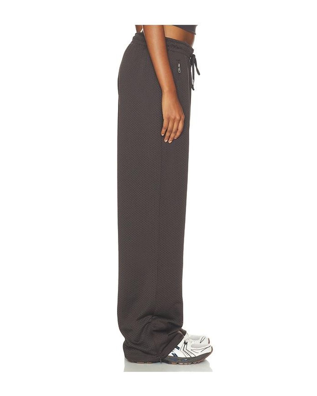 ADANOLA Black Mesh Overlay Track Pants