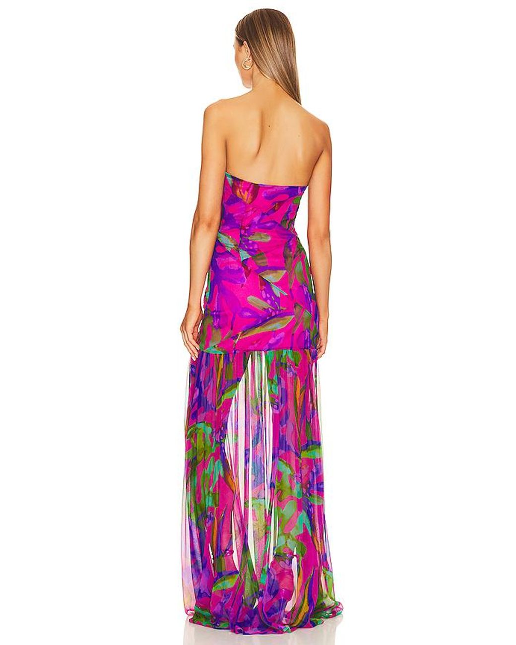 retroféte Pink Nicole Silk Dress
