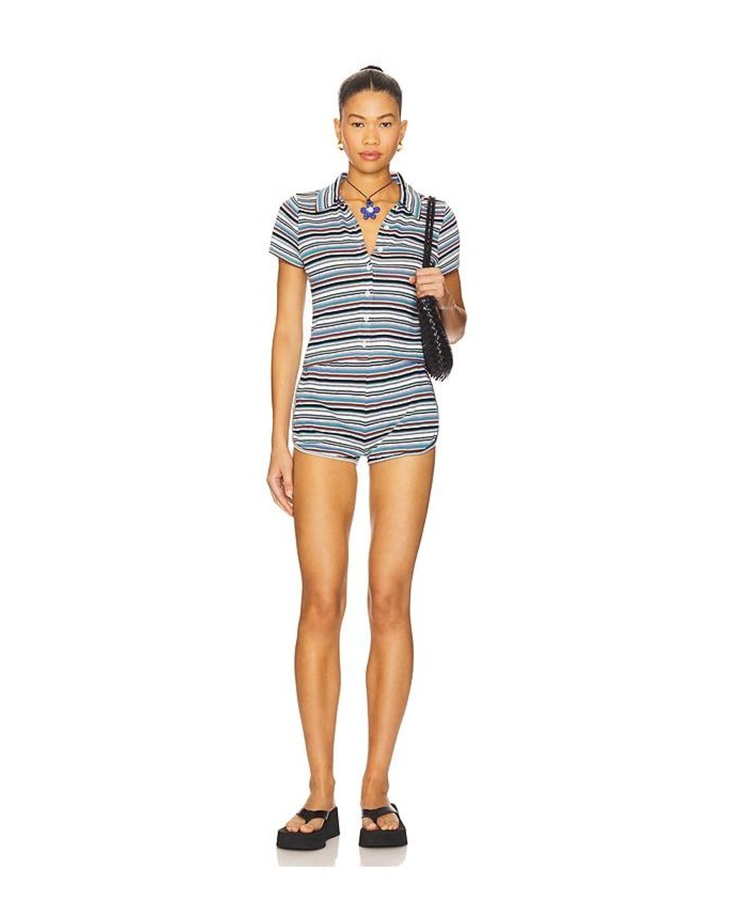 Lovers + Friends Blue Lorraine Top