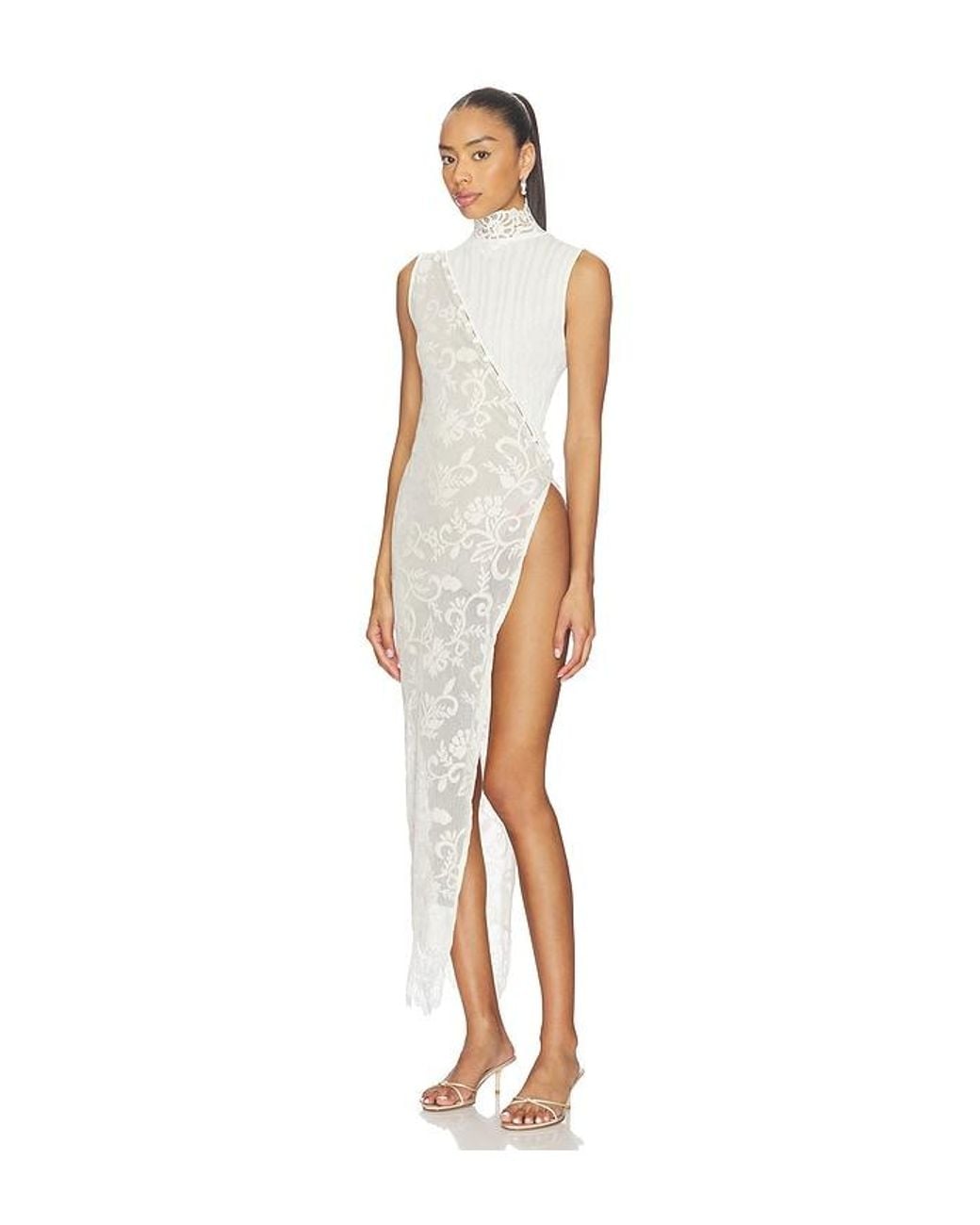 YELLOW THE LABEL White Greta Lace Tunic Dress