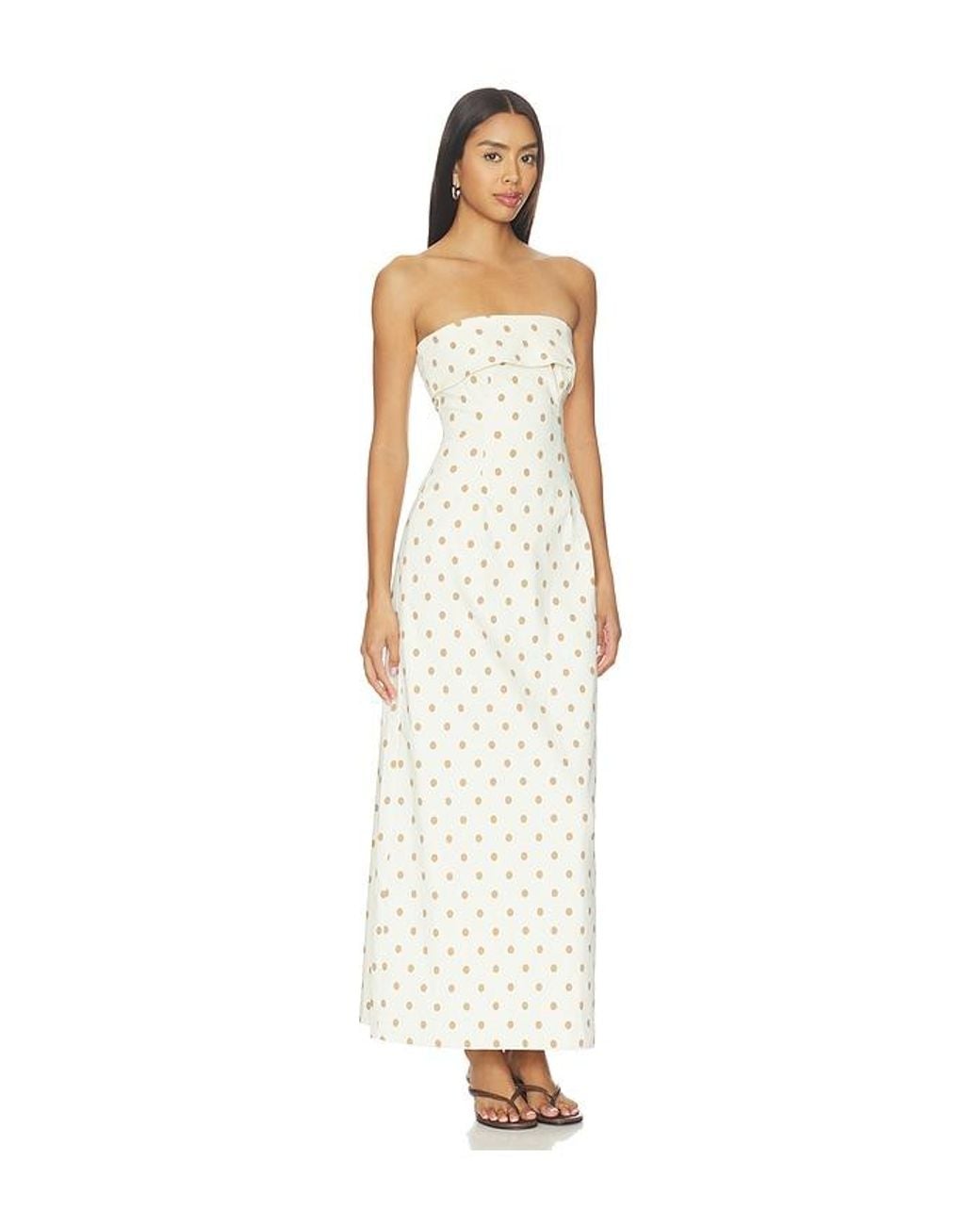 WeWoreWhat White Strapless Fold Over Midi Dress