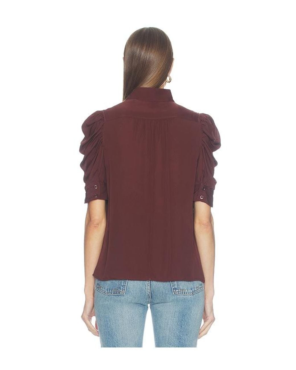 FRAME Red The Gillian Top