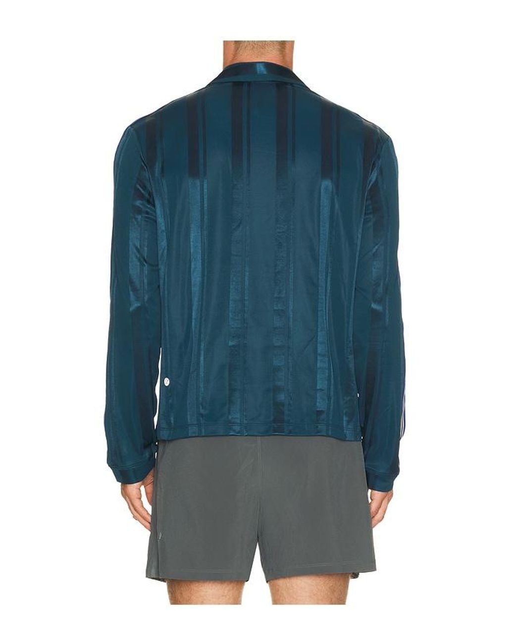 lululemon athletica Blue Knit Stripe Rugby Shirt for men