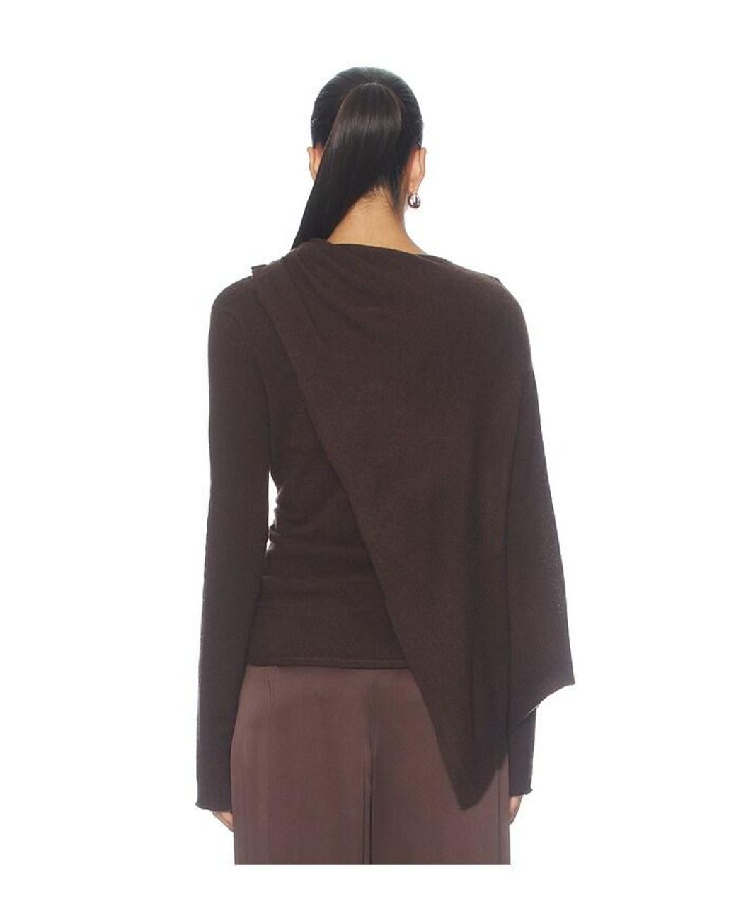 The Sei Brown Scarf Sweater