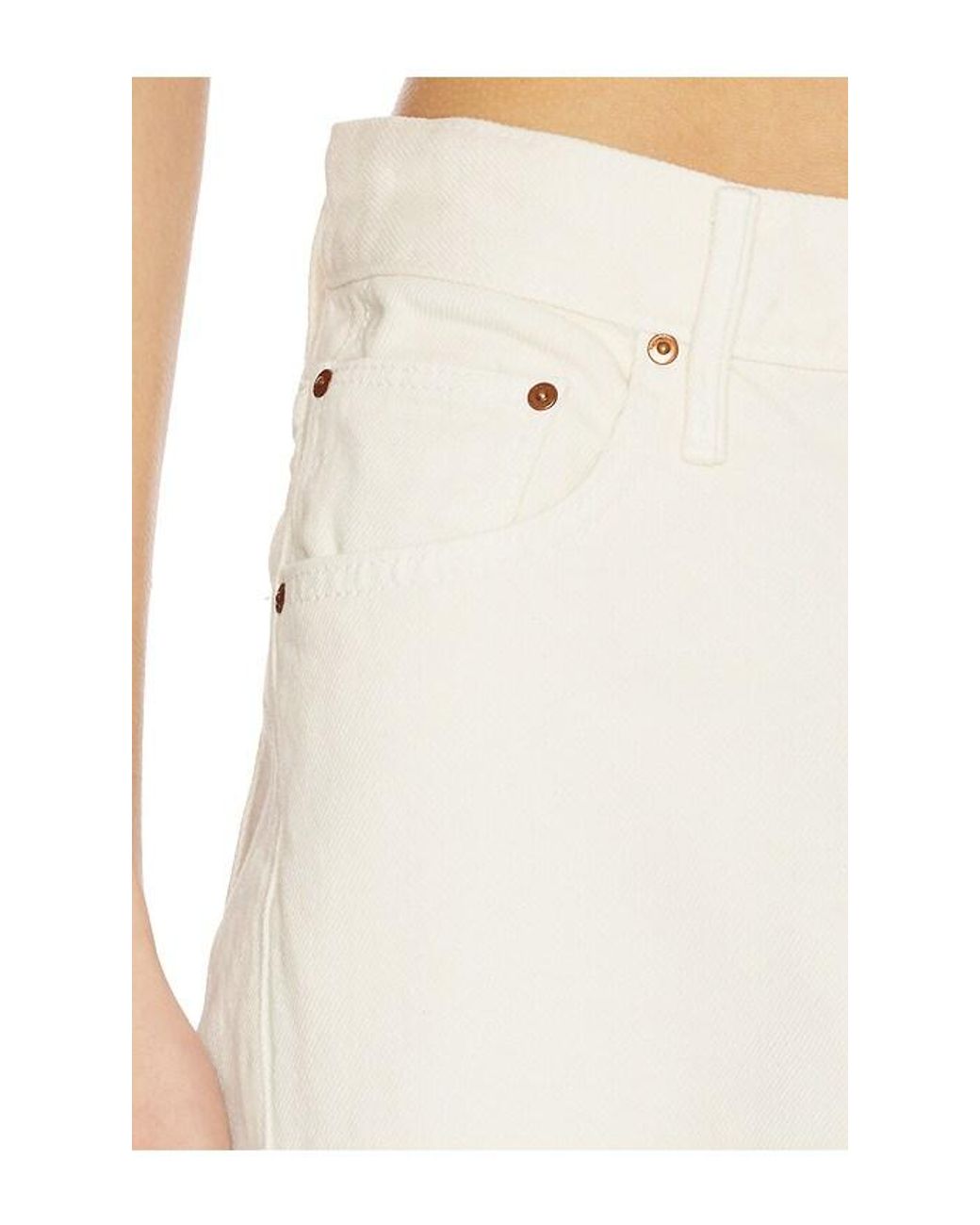 Mother White The Lemon Twist Sneak Jeans