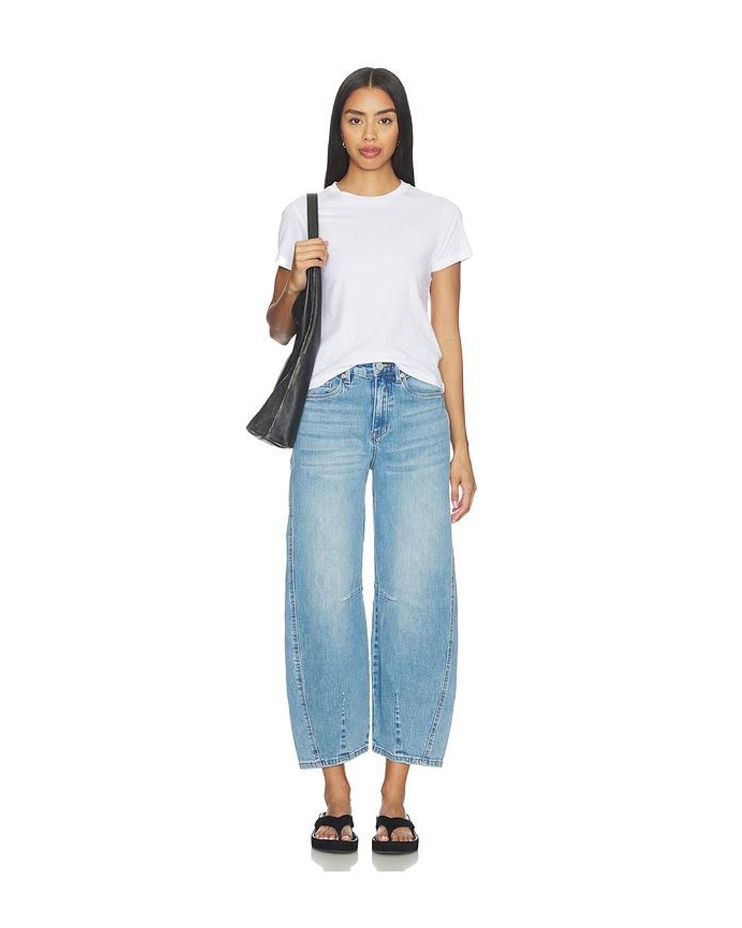 Blank NYC Blue Barrel Leg Jeans