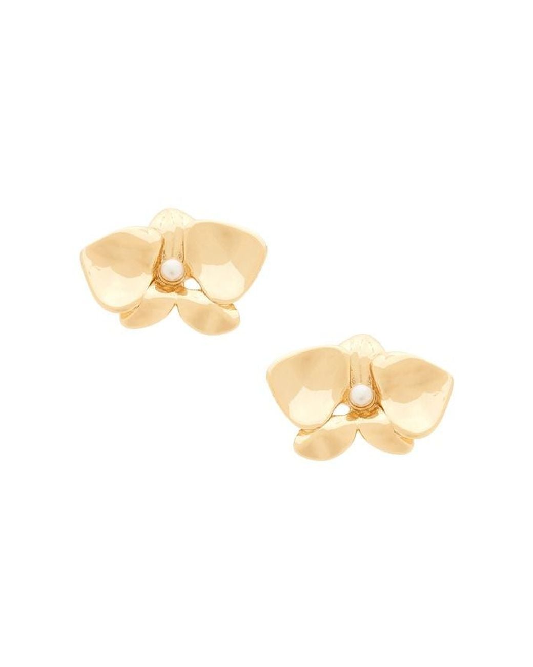 Ettika Metallic Pearl Blossom Stud Earrings