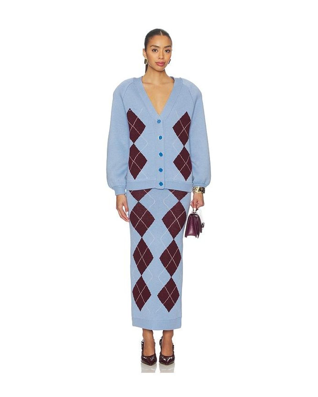 ROWEN ROSE Blue Knit Cardigan
