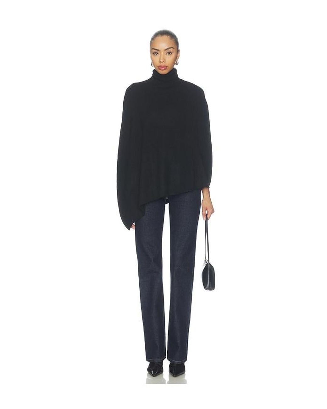 ALL THE WAYS Black Frankie Knit Poncho