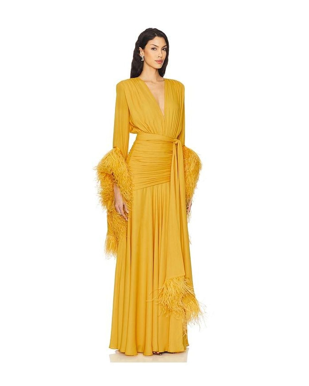 Bronx and Banco Yellow Geisha Maxi Dress