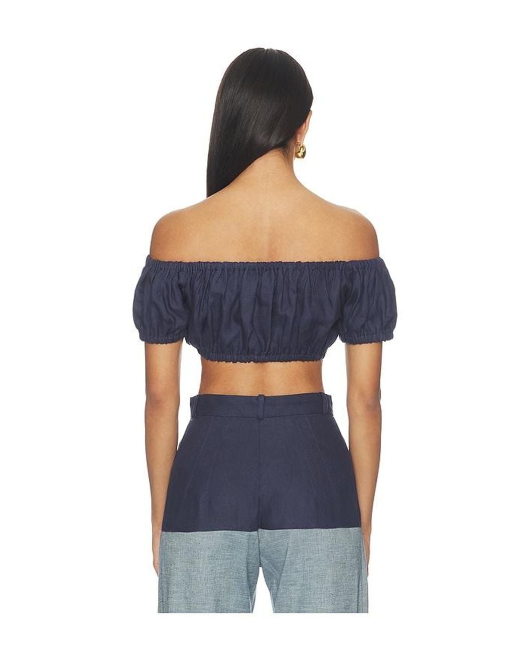 Matthew Bruch Blue Bubble Crop Top