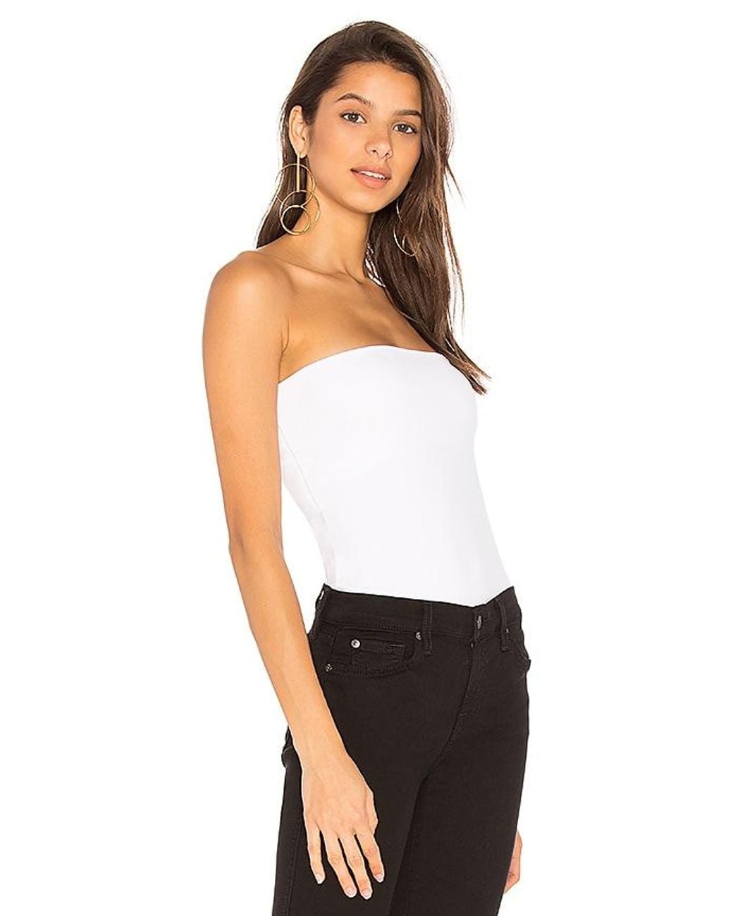 Susana Monaco White Strapless Tube