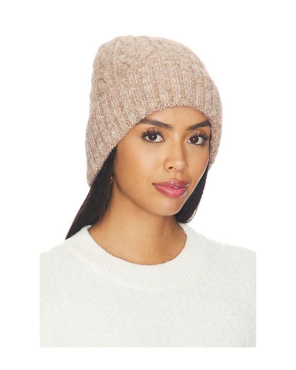 Hat Attack White Alpine Cable Beanie