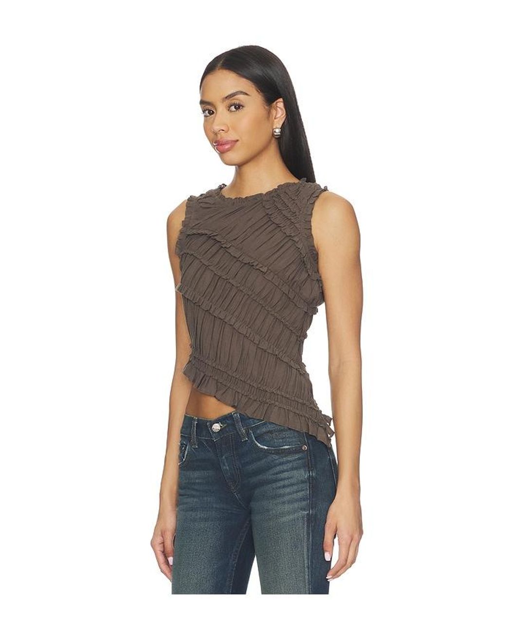 Free People Blue Sands Smocked Top