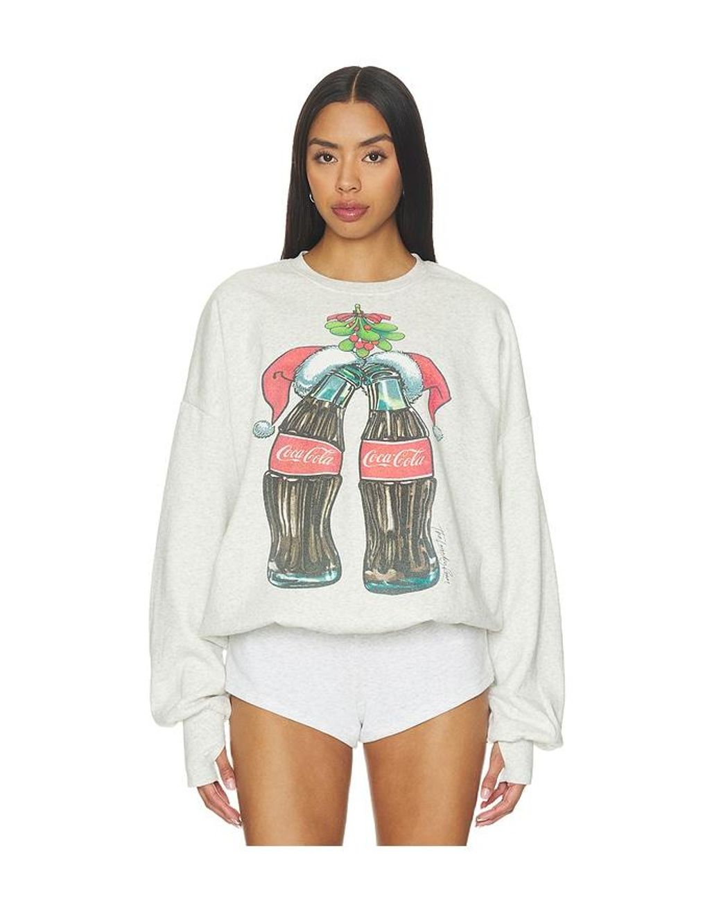 The Laundry Room White Coca Cola Mistle Toe Jump Jumper Sweatshirt