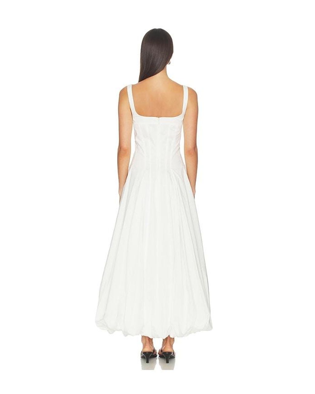 Jonathan Simkhai White Hally Cotton Bubble Midi Dress