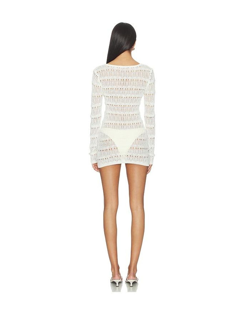 superdown White Franny Crochet Mini Dress