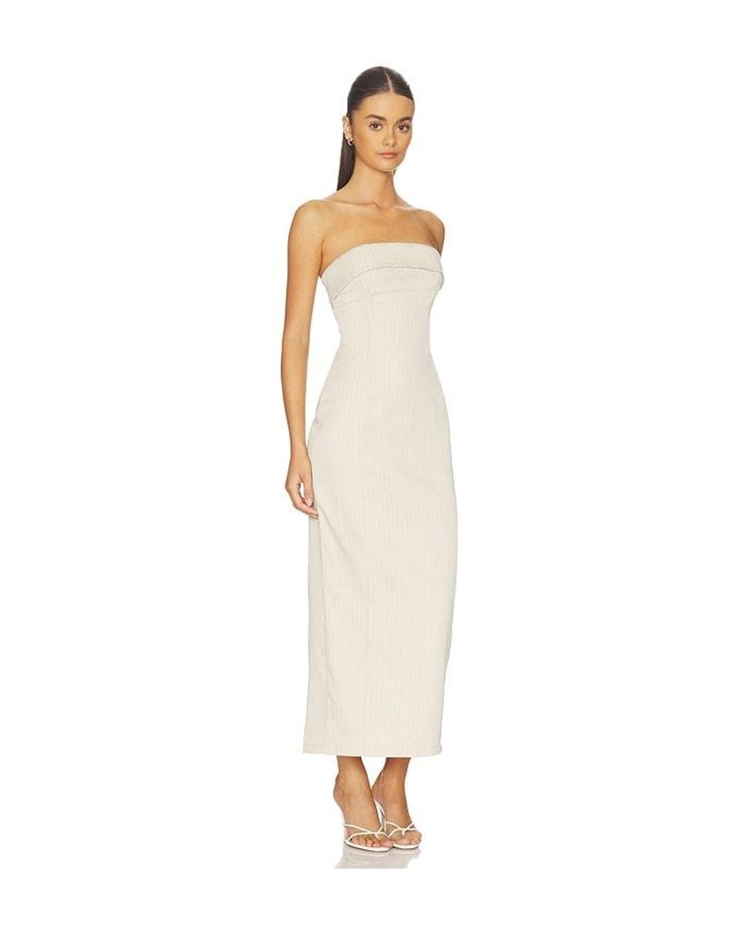 ALL THE WAYS White Zyaire Strapless Maxi Dress