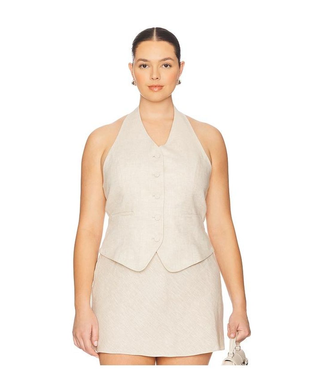 L'academie White 'Academie Uma Linen Top