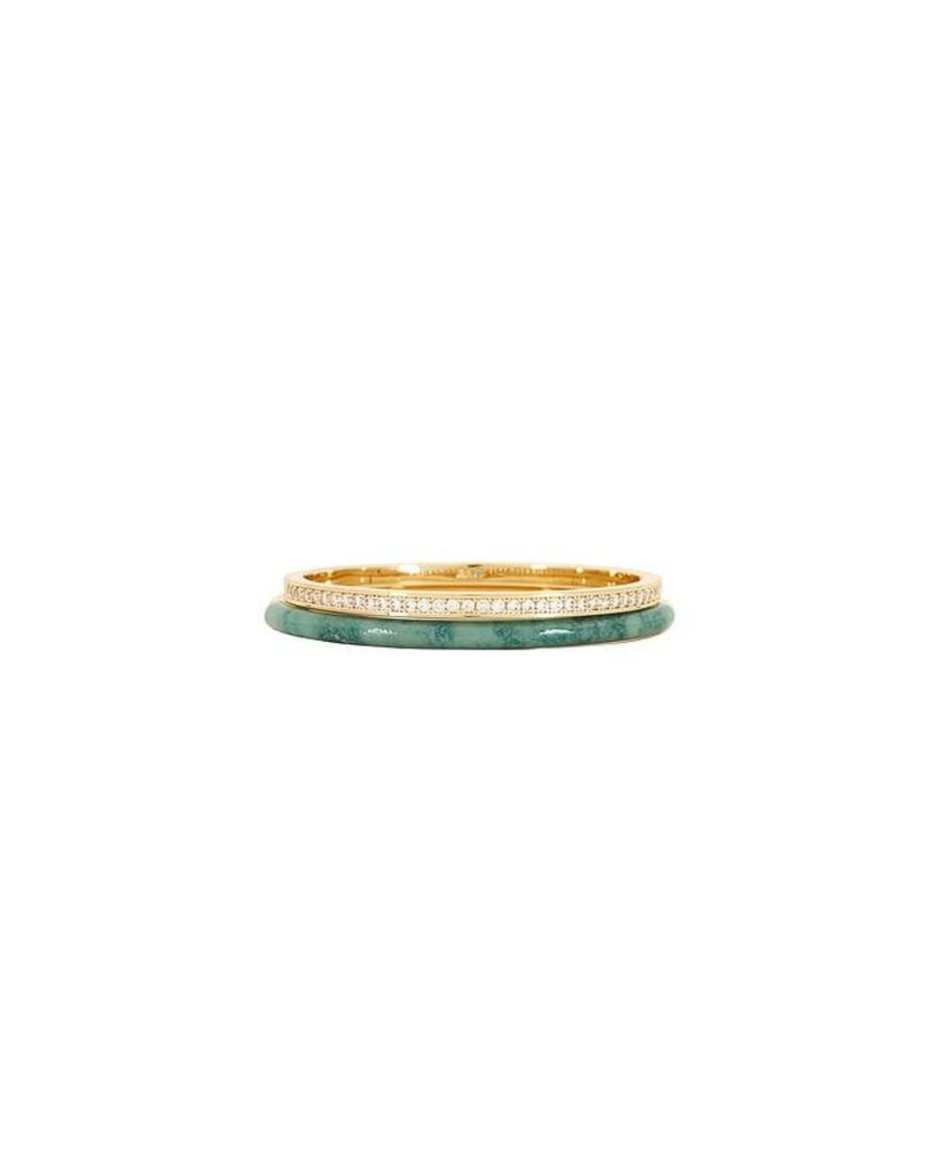 Roxanne Assoulin Multicolor Semi Stone Channel Set Hinged Cuff Set Of 2