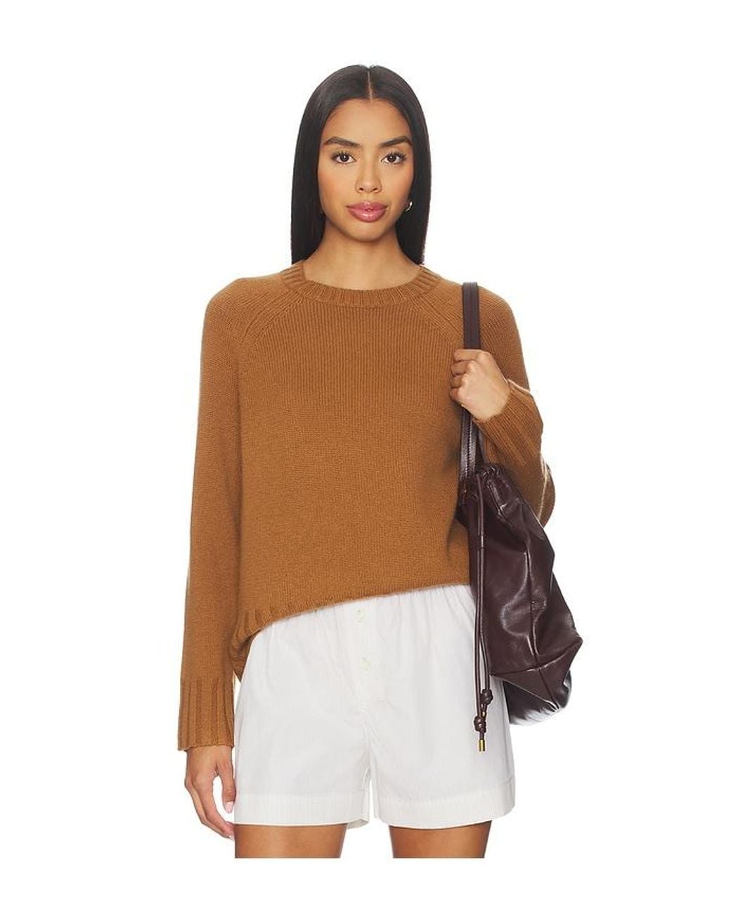 W. Cashmere Brown Gabby Crew Neck