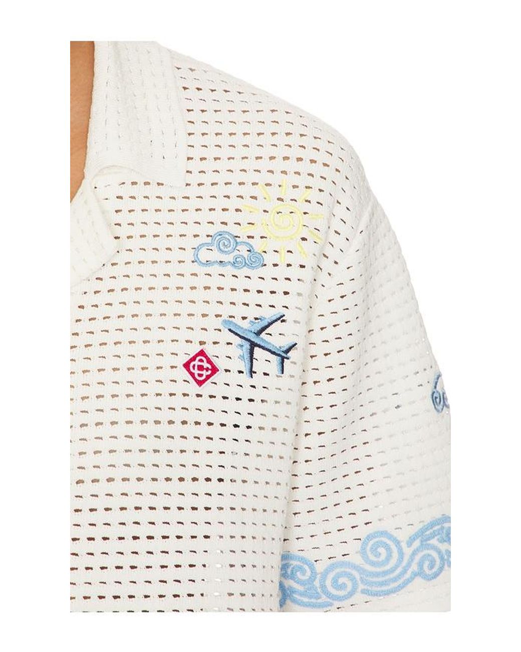Casablanca White Crochet Beach Shirt